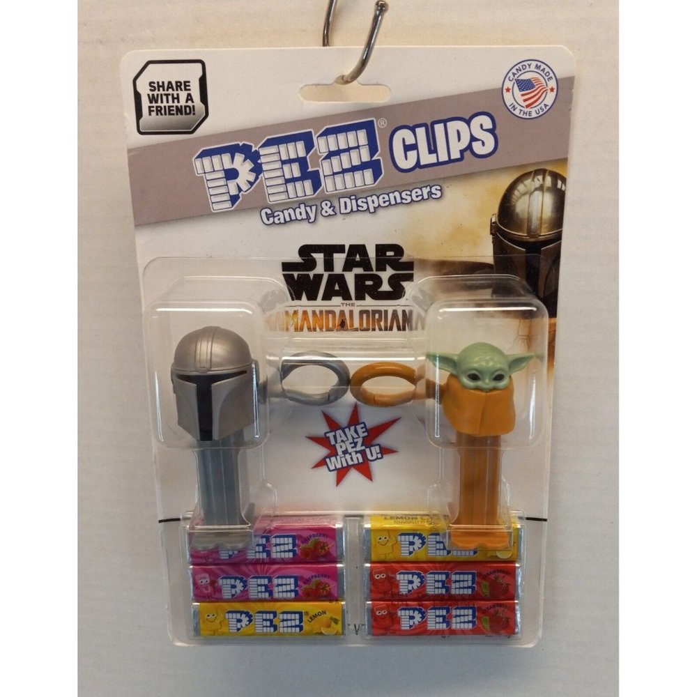 Star Wars The Mandalorian Pez Clips Baby Yoda & Mini Mandalorian 6 Candy Refills